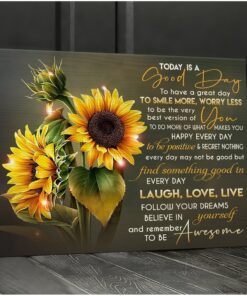 Hayooo Today Is A Good Day Sunflower Canvas Wall Art Decor