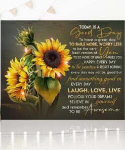 Hayooo Today Is A Good Day Sunflower Canvas Wall Art Decor