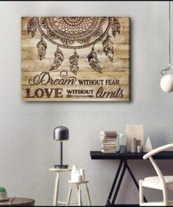 Zalooo Dream Without Fear Dreamcatcher Wall Art Canvas