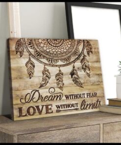 Zalooo Dream Without Fear Dreamcatcher Wall Art Canvas