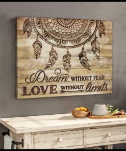 Zalooo Dream Without Fear Dreamcatcher Wall Art Canvas