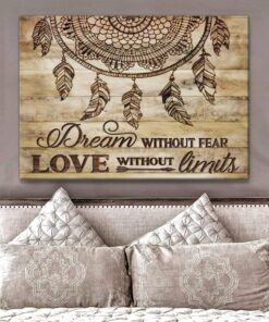 Zalooo Dream Without Fear Dreamcatcher Wall Art Canvas