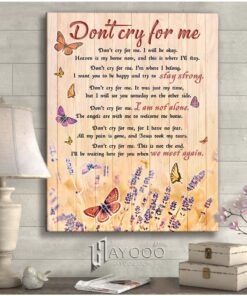 Hayooo Don'T Cry For Me Beautiful Butterfly Canvas Wall Art Decor
