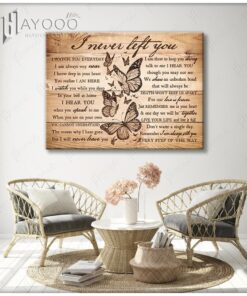 Hayooo Beautiful Butterfly Canvas I Never Left You Sign Wall Art Decor