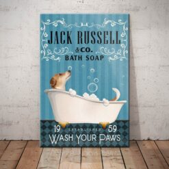 Jack Russell Terrier Dog Bath Soap Company Canvas FB1802 73O49 Jack Russell Tierrier Dog Canvas