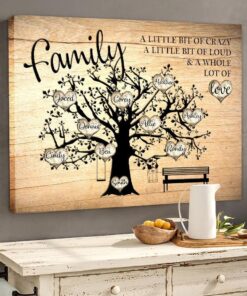 Personalized Family Member Name Family Tree Canvas Gift For Family