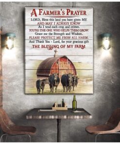 Canvas Angus Cow A Farmer'S Prayer