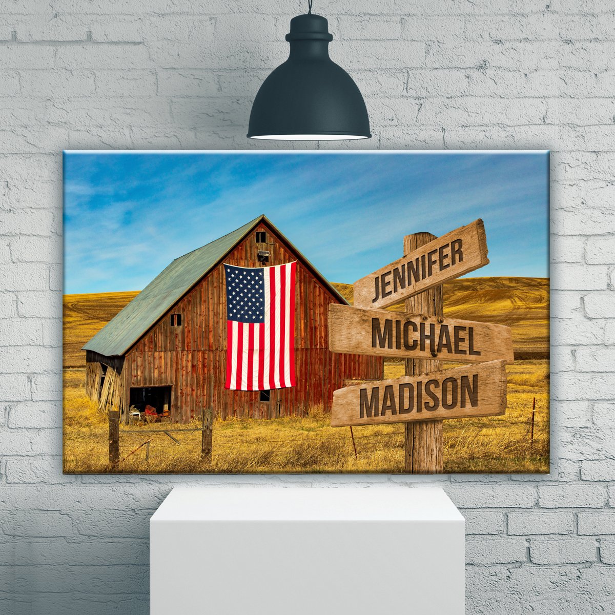 American Barn Color Multi-Names Premium Canvas