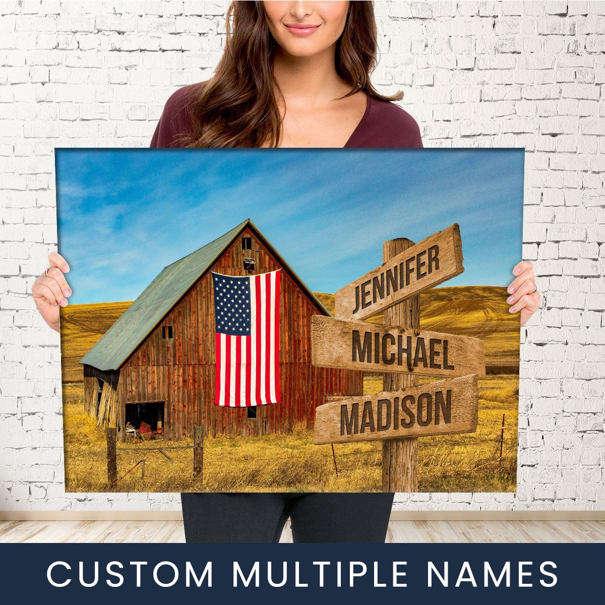 American Barn Color Multi-Names Premium Canvas