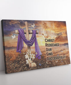 Christian Cross Redemption Poster & Canvas Print  Wall Art Decor  Religious Gift for Believers & Church