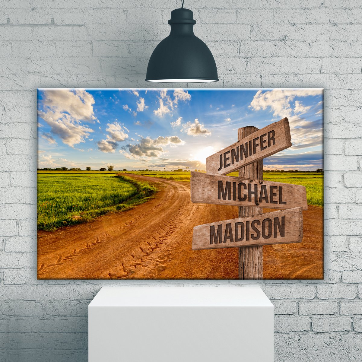 Dirt Road Color Multi-Names Premium Canvas