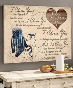 Police Love Nurse Couple Canvas Gift For Wife For Husband