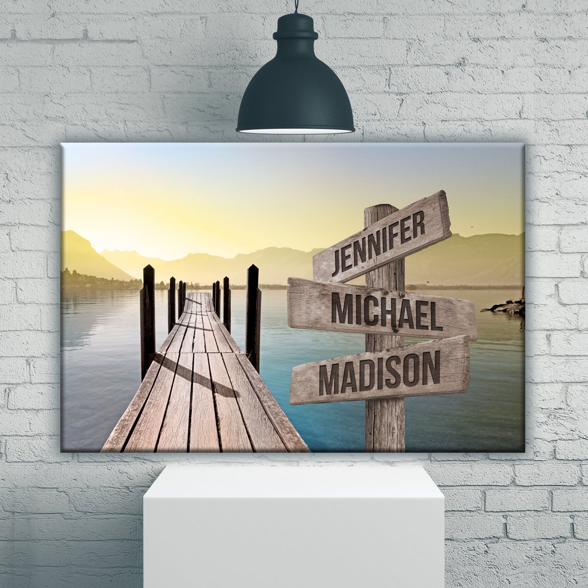 Lake Dock Color Multi-Names Premium Canvas