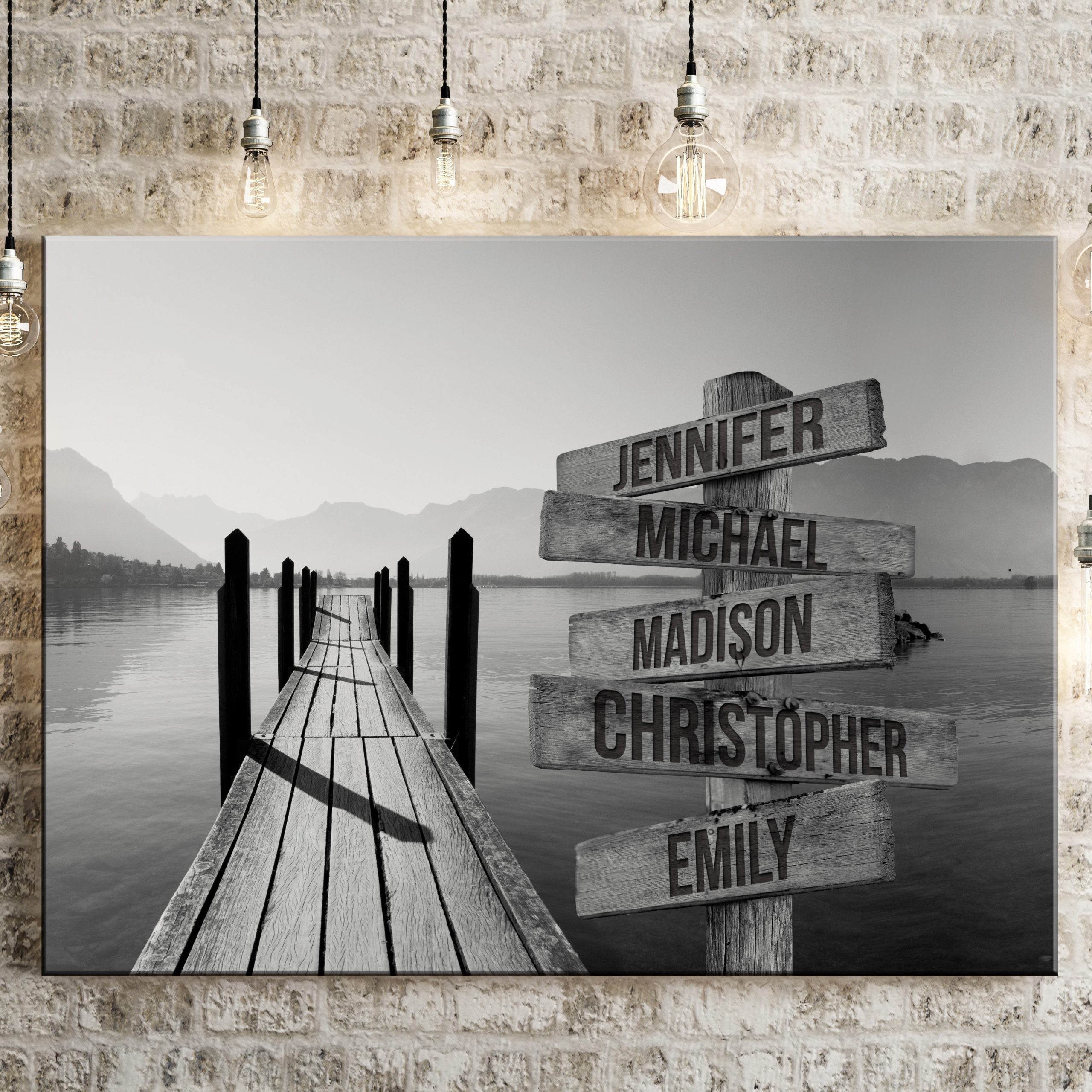 Lake Dock Multi-Names Premium Canvas