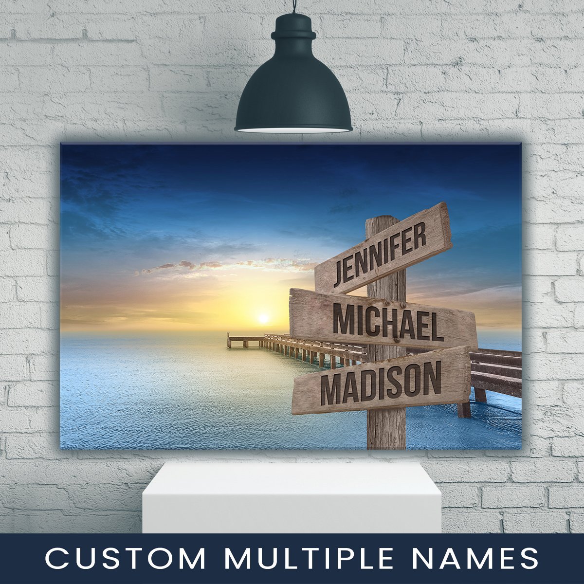 Ocean Dock Color Multi-Names Premium Canvas