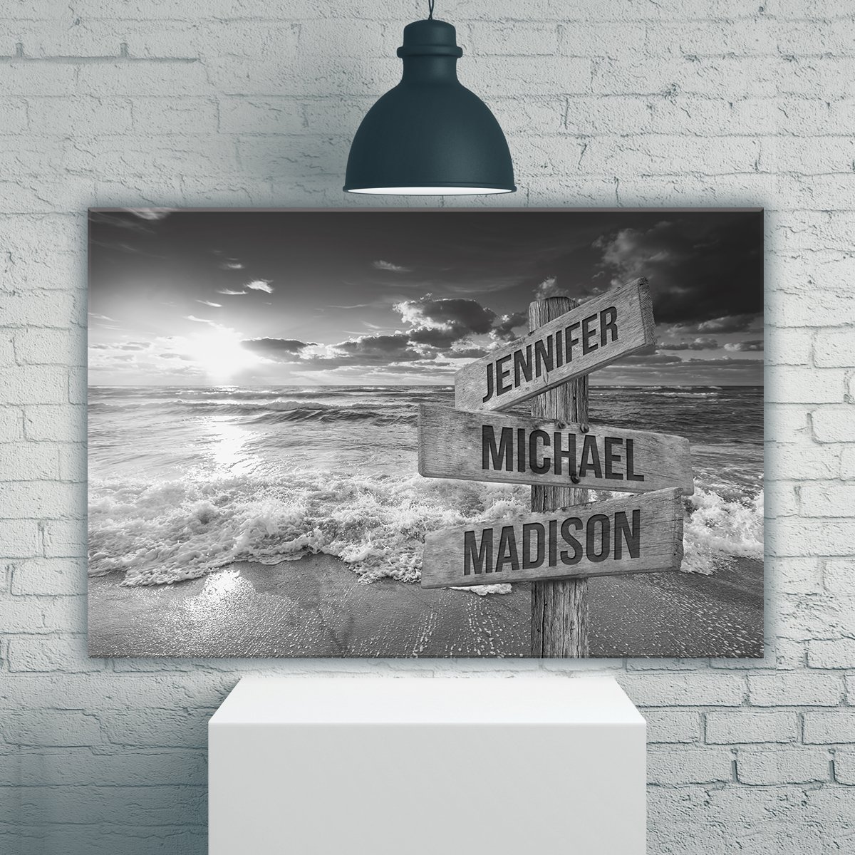Ocean Sunset Multi-Names Premium Canvas