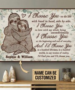 Personalized Sloth I Choose You Poster Canvas