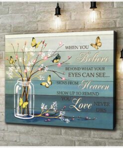 Zalooo When You Believe Yellow Butterfly Wall Art Canvas
