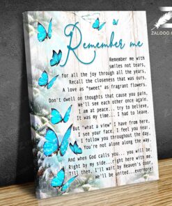 Zalooo Remember Me Blue Butterfly Wall Art Canvas