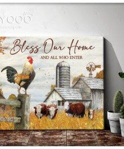 Hayooo Farm Bless Our Home Canvas Wall Art Decor