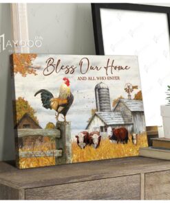 Hayooo Farm Bless Our Home Canvas Wall Art Decor