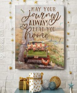 Stunning Gift Pig Farmhouse Canvas Wall Art Wall Decor - May Your Journey Always Lead You Home