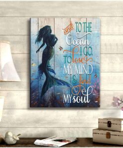 Zalooo And To The Ocean Mermaid Wall Art Canvas