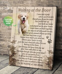 Poster Canvas - Dogs/Cats - Custom Photo Poster Canvas, Personalized Customized Art, Waiting at the door