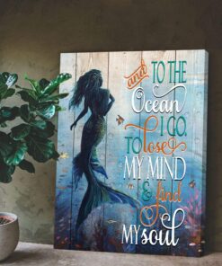 Zalooo And To The Ocean Mermaid Wall Art Canvas