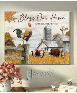 Hayooo Farm Bless Our Home Canvas Wall Art Decor