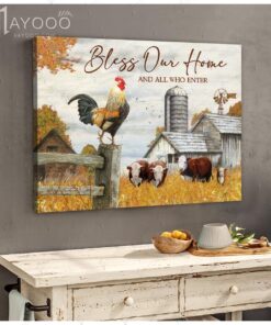 Hayooo Farm Bless Our Home Canvas Wall Art Decor
