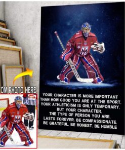 Be Grateful Be Honest Be Humble Hockey Goalie Canvas Print with photo #1104v