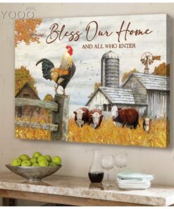 Hayooo Farm Bless Our Home Canvas Wall Art Decor