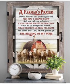 Zalooo A Farmer'S Prayer Semmental Cattle Wall Art Canvas