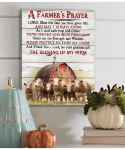 Zalooo A Farmer'S Prayer Semmental Cattle Wall Art Canvas
