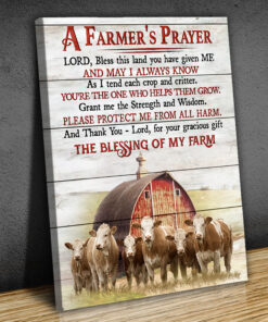 Zalooo A Farmer'S Prayer Semmental Cattle Wall Art Canvas