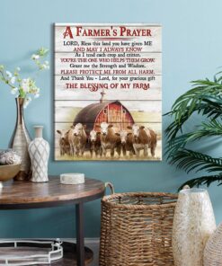 Zalooo A Farmer'S Prayer Semmental Cattle Wall Art Canvas