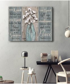 Hayooo The Lord Bless You Cotton Flowers Canvas Wall Art Decor