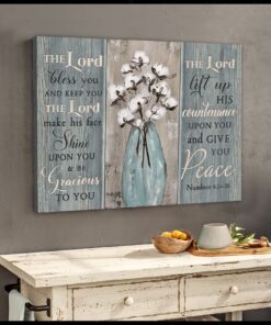 Hayooo The Lord Bless You Cotton Flowers Canvas Wall Art Decor
