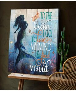 Zalooo And To The Ocean Mermaid Wall Art Canvas