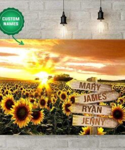 Sunflower Custom Names Canvas Prints 612l