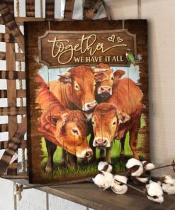 Stunning Gift Together We Have It All Limousin Cattle Farmhouse Canvas Wall Art Print