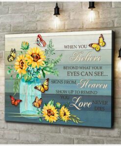 Canvas Butterfly + Sunflower When You Believe