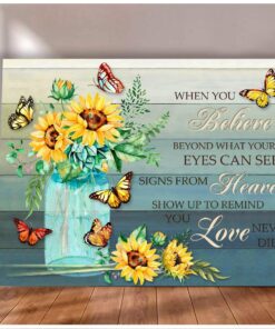 Canvas Butterfly + Sunflower When You Believe