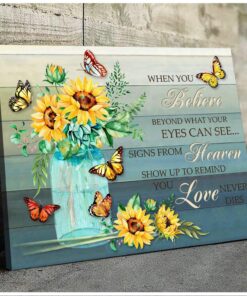 Canvas Butterfly + Sunflower When You Believe