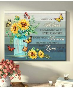 Canvas Butterfly + Sunflower When You Believe