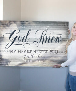 Personalized "God Knew My Heart Needed You" Premium Canvas
