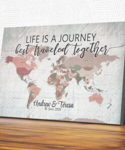 Personalized "Life Is A Journey - Best Traveled Together" Premium Canvas