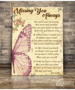 Canvas Butterfly Missing You Always