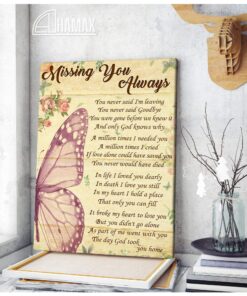 Canvas Butterfly Missing You Always